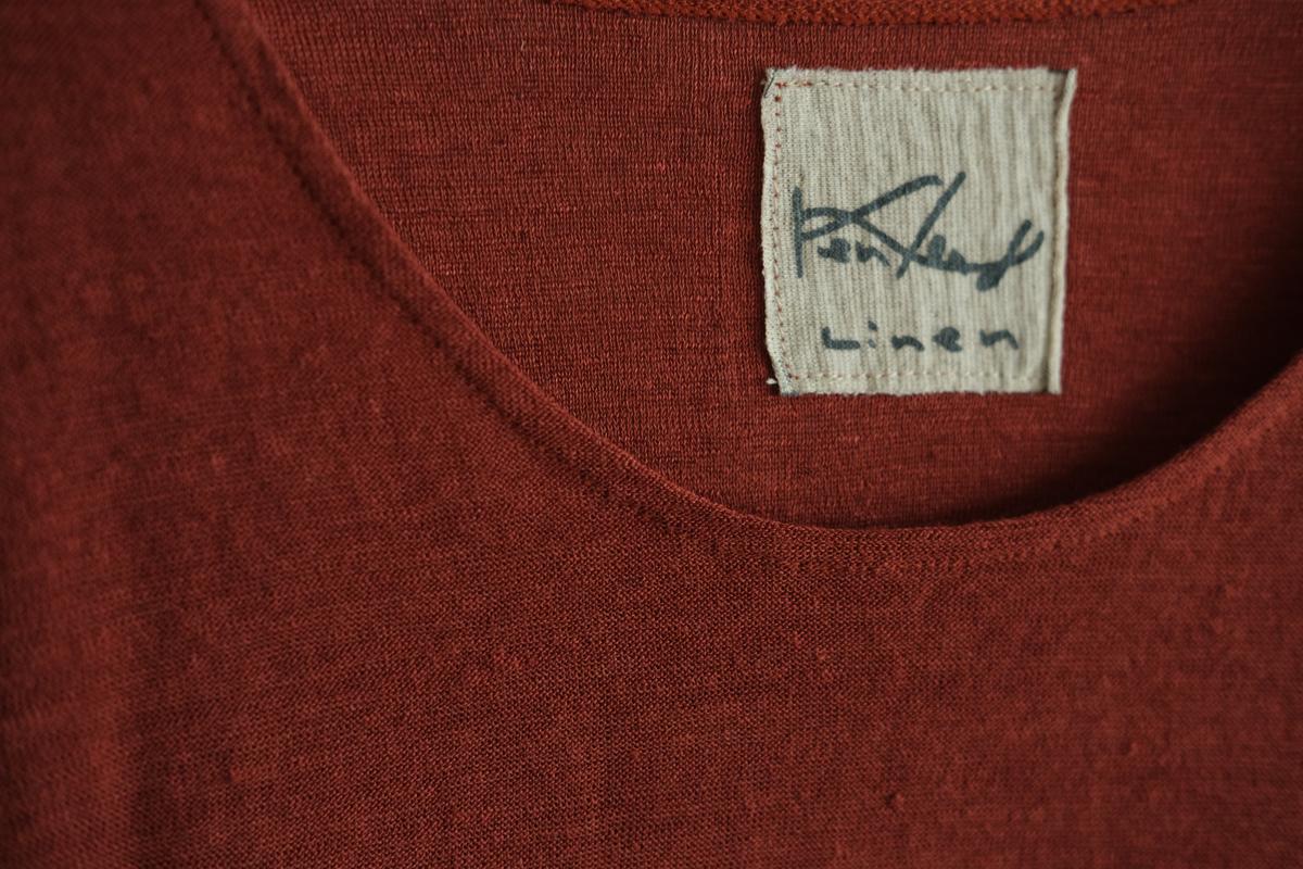 リネンコットンアンダーウェア7分袖｜レディース｜コッパーレッド