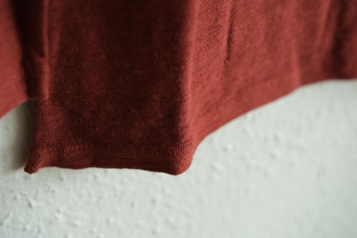 リネンコットンアンダーウェア7分袖｜レディース｜コッパーレッド