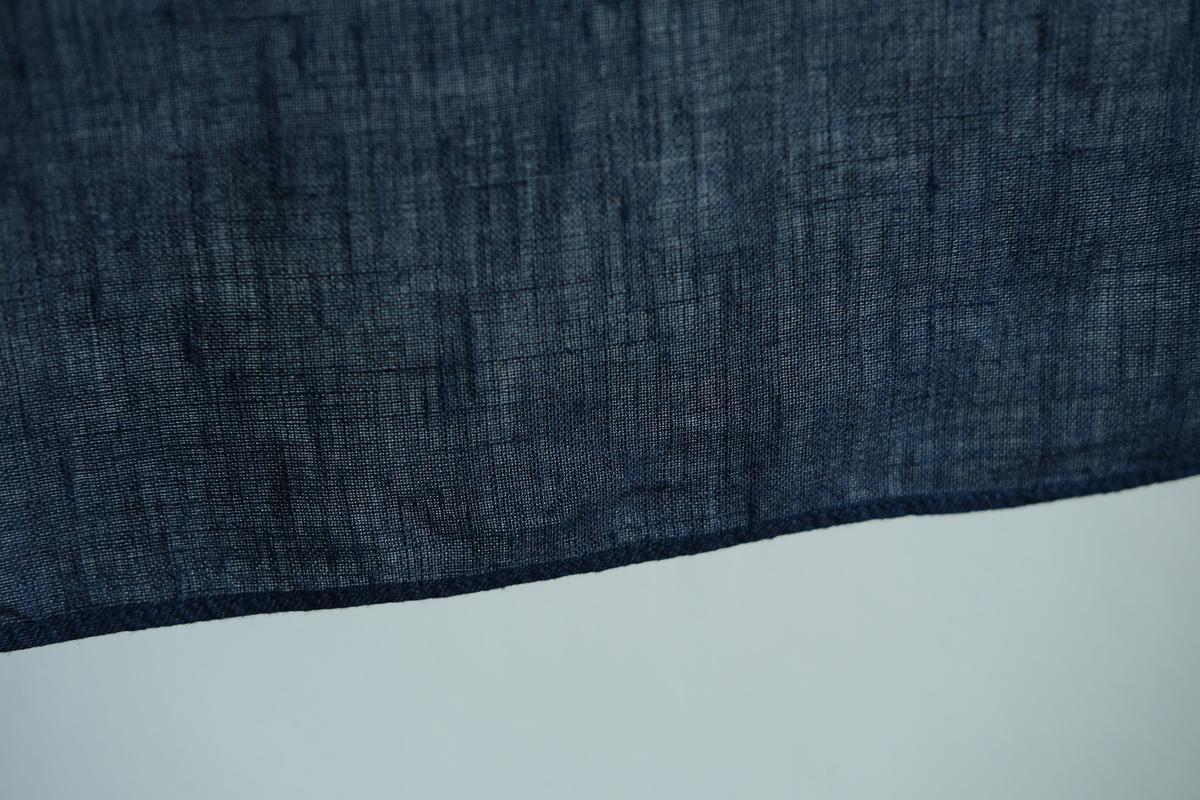 本藍染め麻風呂敷 大（無地） リネン・レピア織機