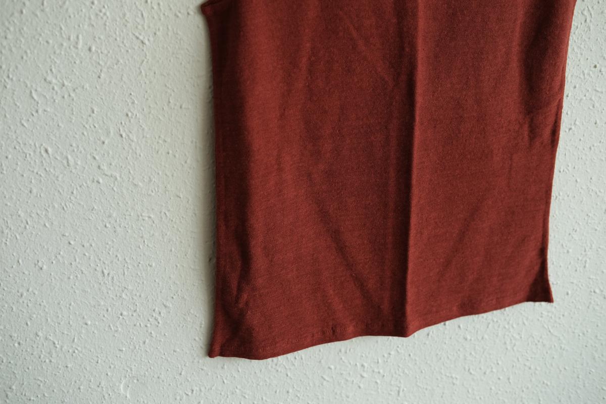 リネンコットンアンダーウェア ノースリーブ｜レディース｜コッパーレッド