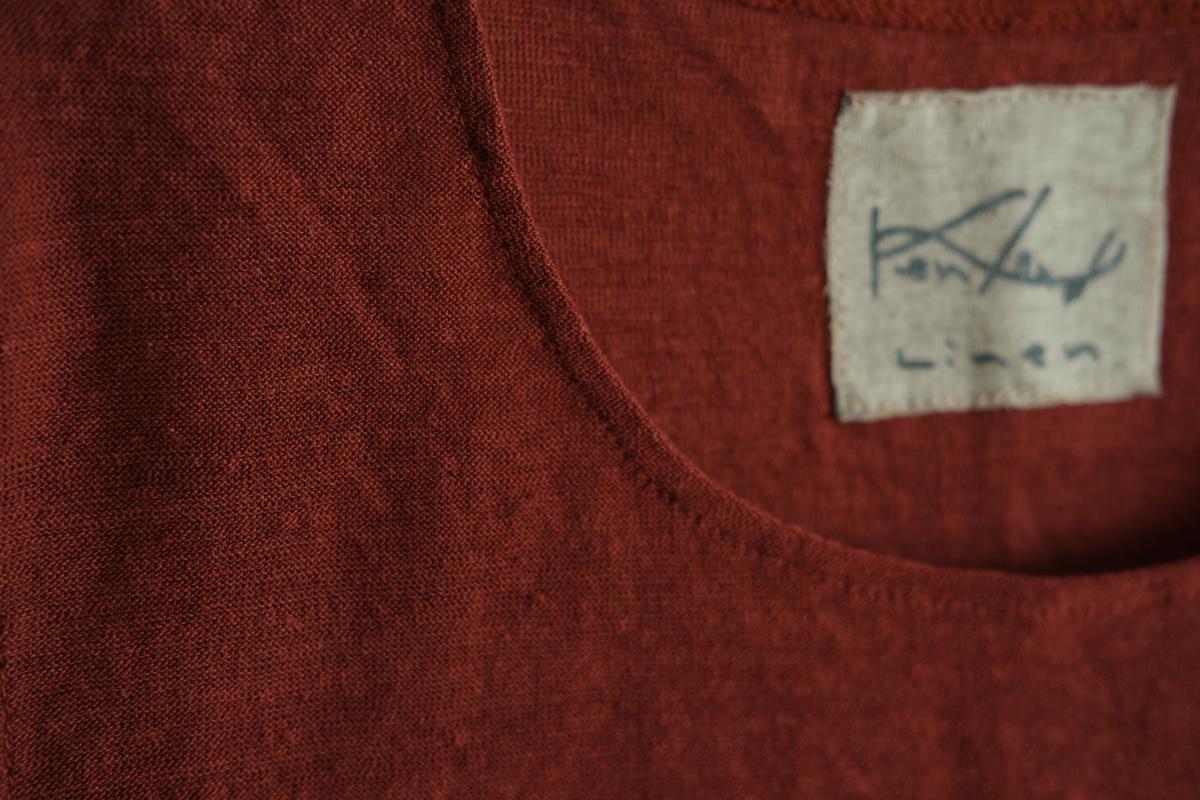 リネンコットンアンダーウェア ノースリーブ｜レディース｜コッパーレッド