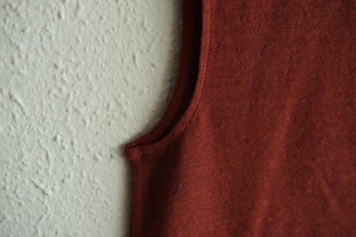 リネンコットンアンダーウェア ノースリーブ｜レディース｜コッパーレッド