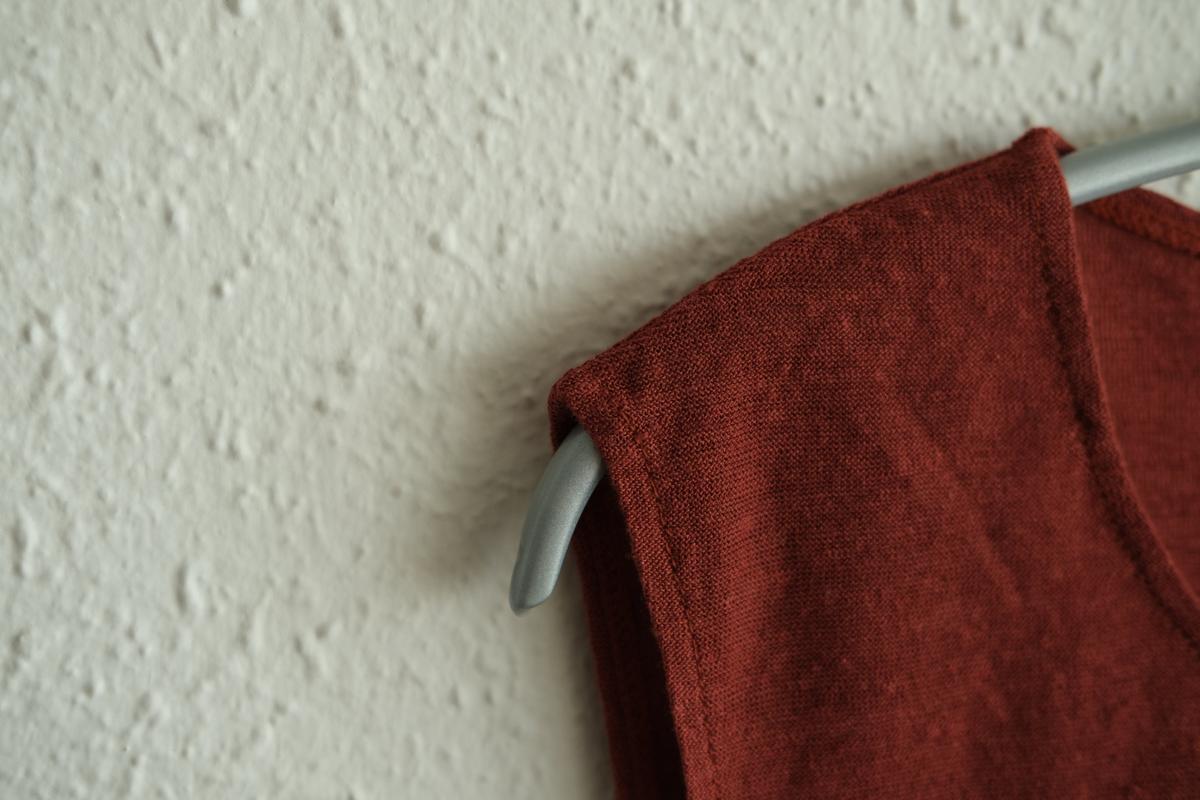 リネンコットンアンダーウェア ノースリーブ｜レディース｜コッパーレッド