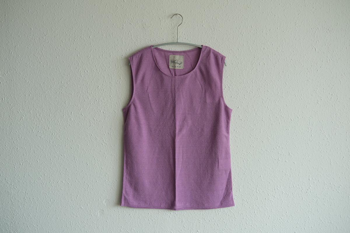 リネンコットンアンダーウェア ノースリーブ｜レディース｜モーブ