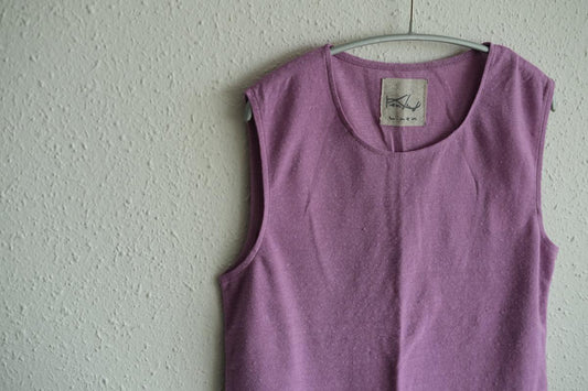 リネンコットンアンダーウェア ノースリーブ｜レディース｜モーブ