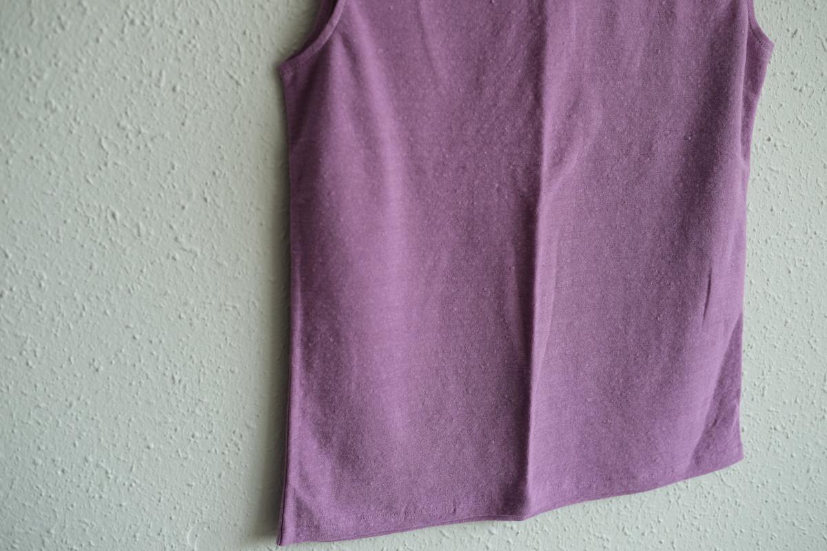 リネンコットンアンダーウェア ノースリーブ｜レディース｜モーブ