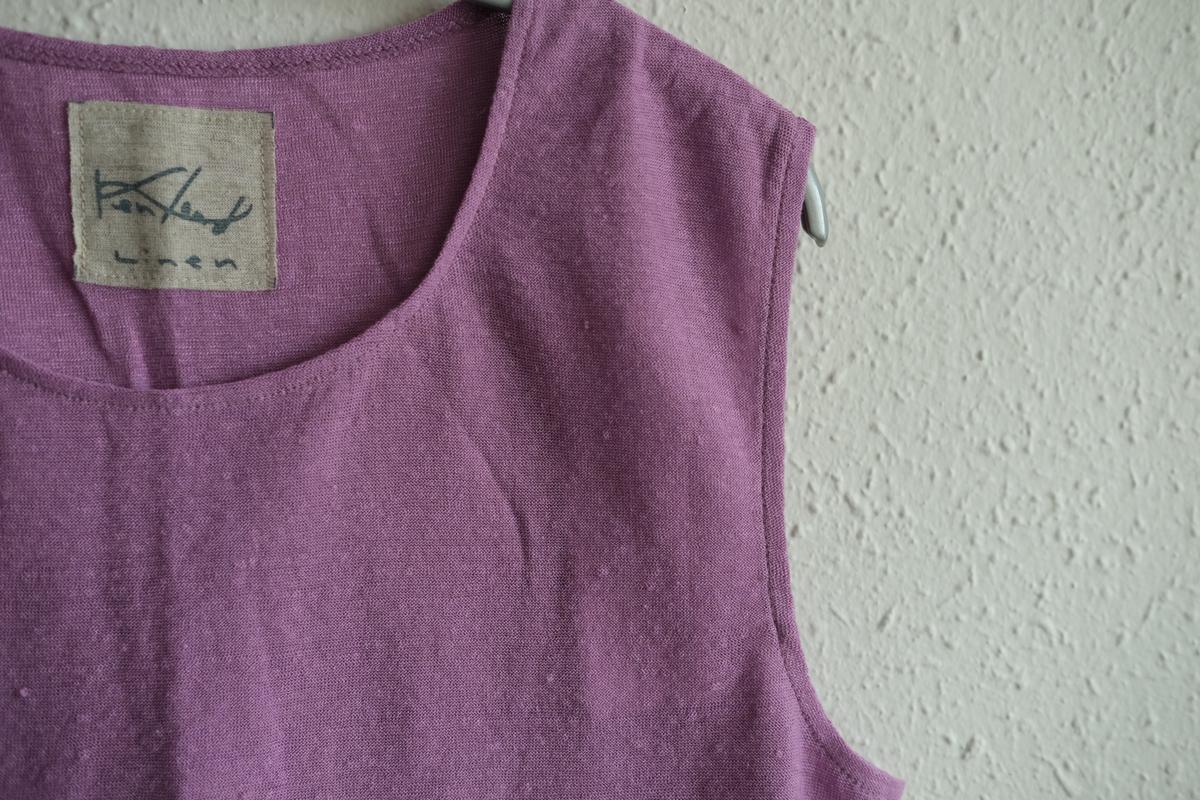 リネンコットンアンダーウェア ノースリーブ｜レディース｜モーブ