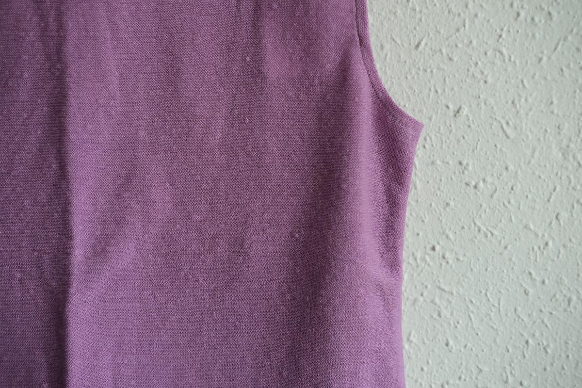 リネンコットンアンダーウェア ノースリーブ｜レディース｜モーブ