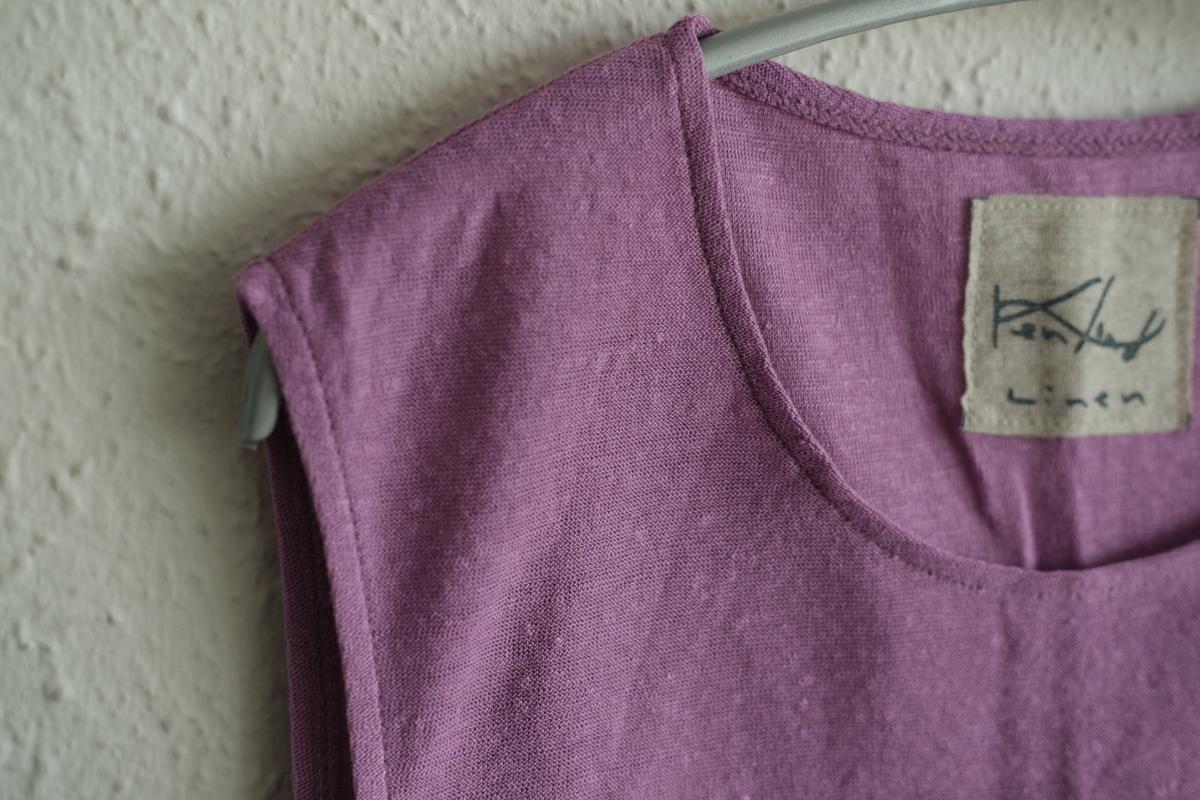 リネンコットンアンダーウェア ノースリーブ｜レディース｜モーブ