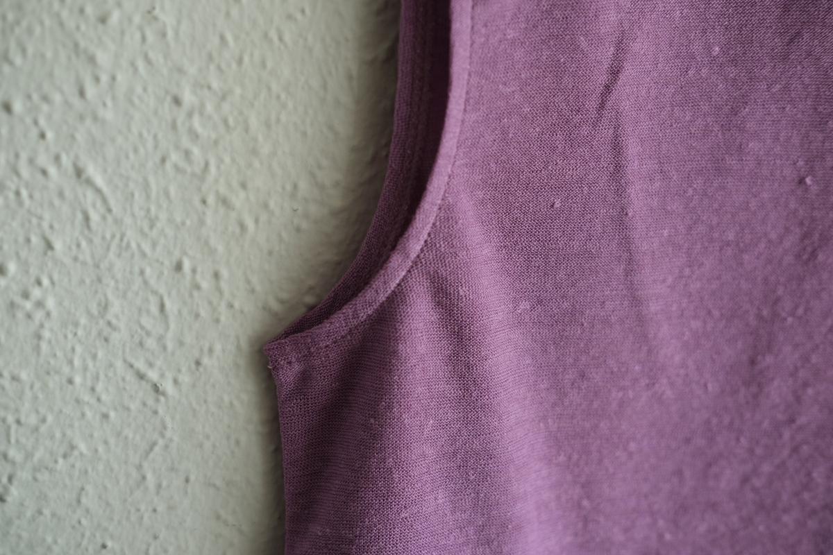 リネンコットンアンダーウェア ノースリーブ｜レディース｜モーブ