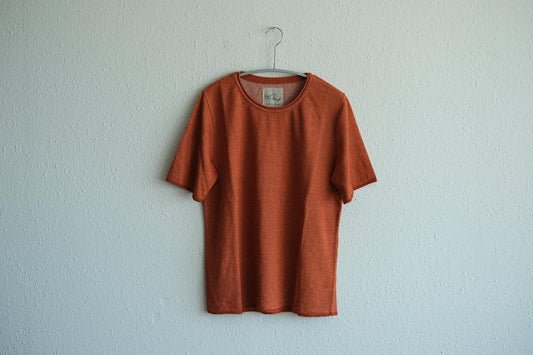 リネンキュプラ半袖プルオーバー|レディース|ヒイロオレンジ