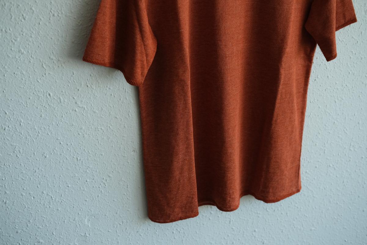 リネンキュプラ半袖プルオーバー｜レディース｜ヒイロオレンジ