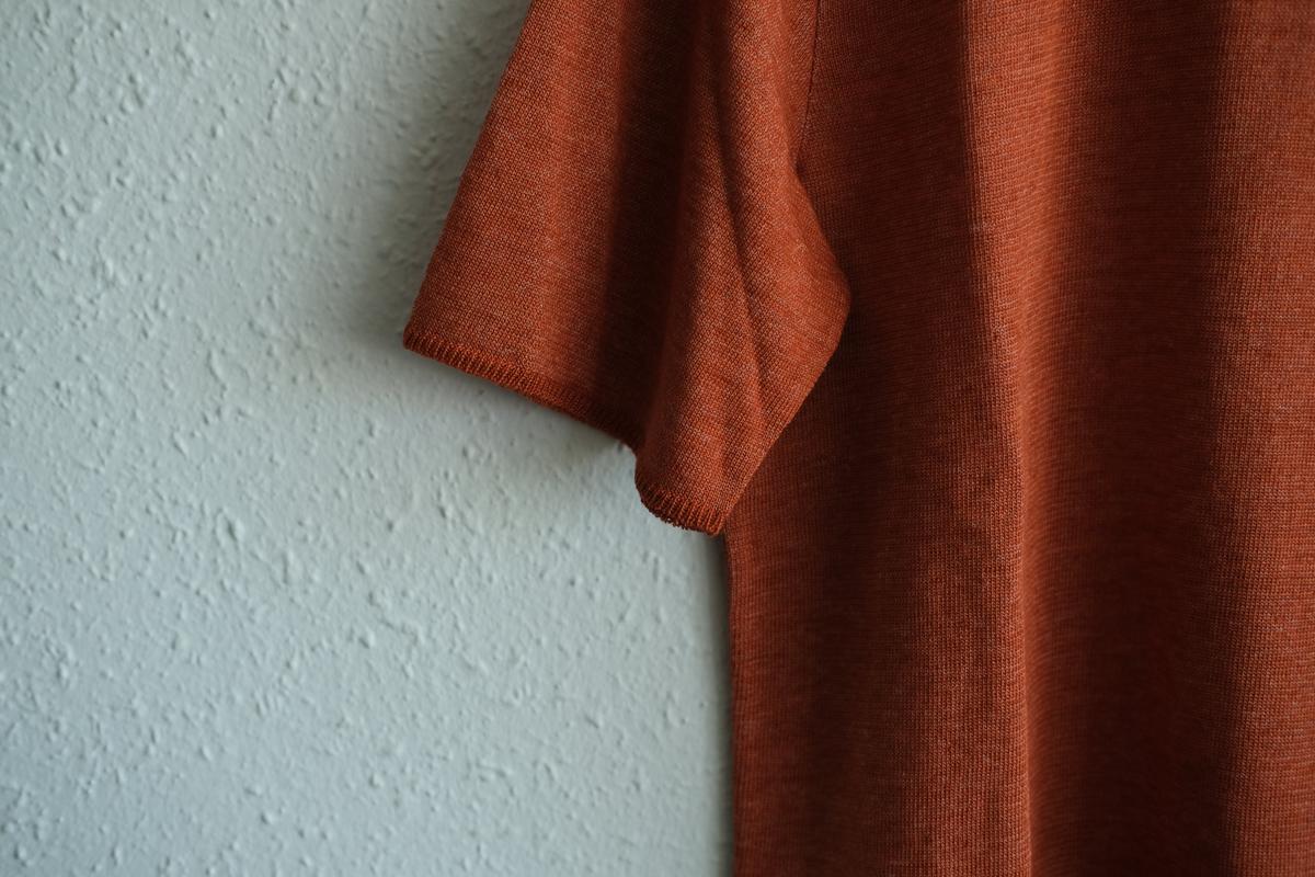 リネンキュプラ半袖プルオーバー｜レディース｜ヒイロオレンジ