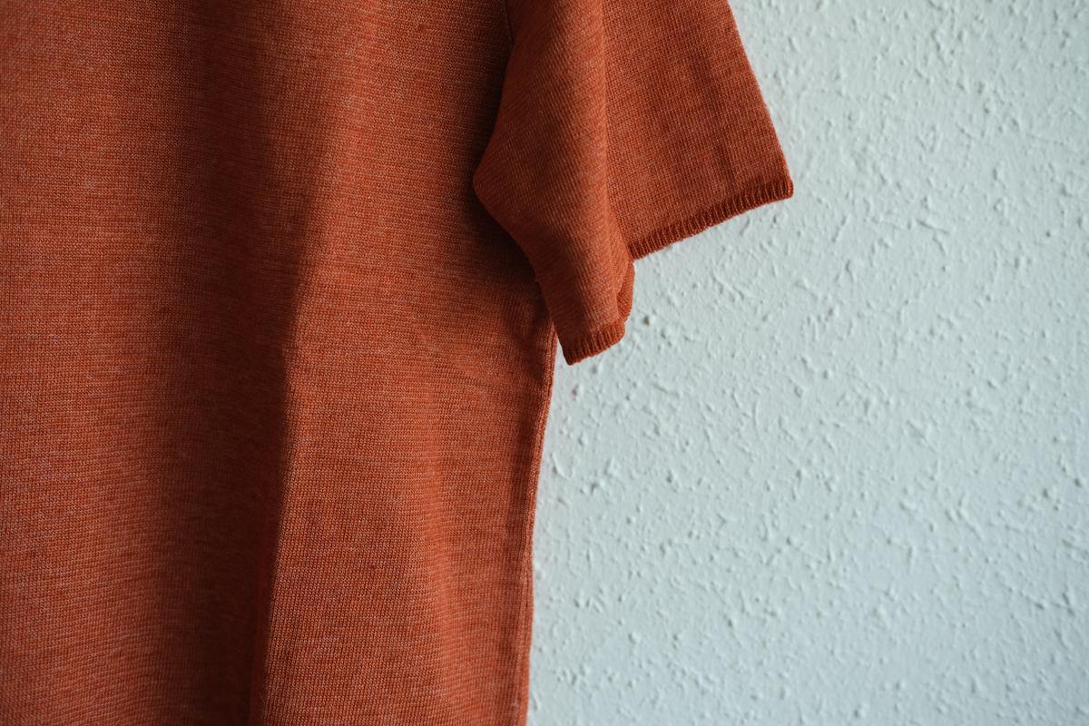 リネンキュプラ半袖プルオーバー｜レディース｜ヒイロオレンジ