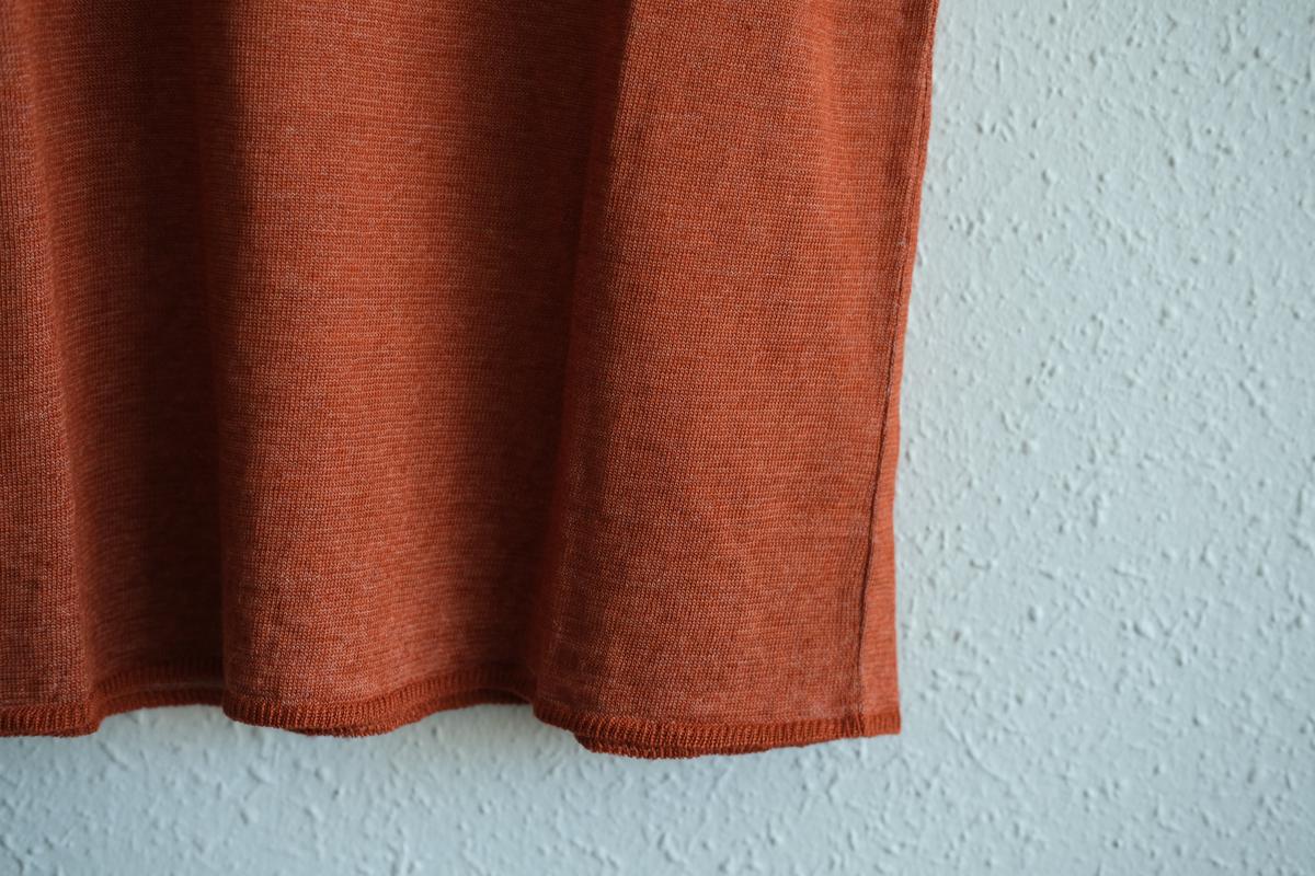 リネンキュプラ半袖プルオーバー｜レディース｜ヒイロオレンジ