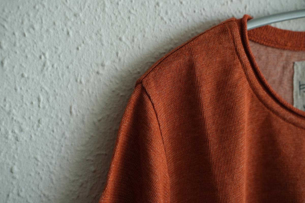 リネンキュプラ半袖プルオーバー｜レディース｜ヒイロオレンジ