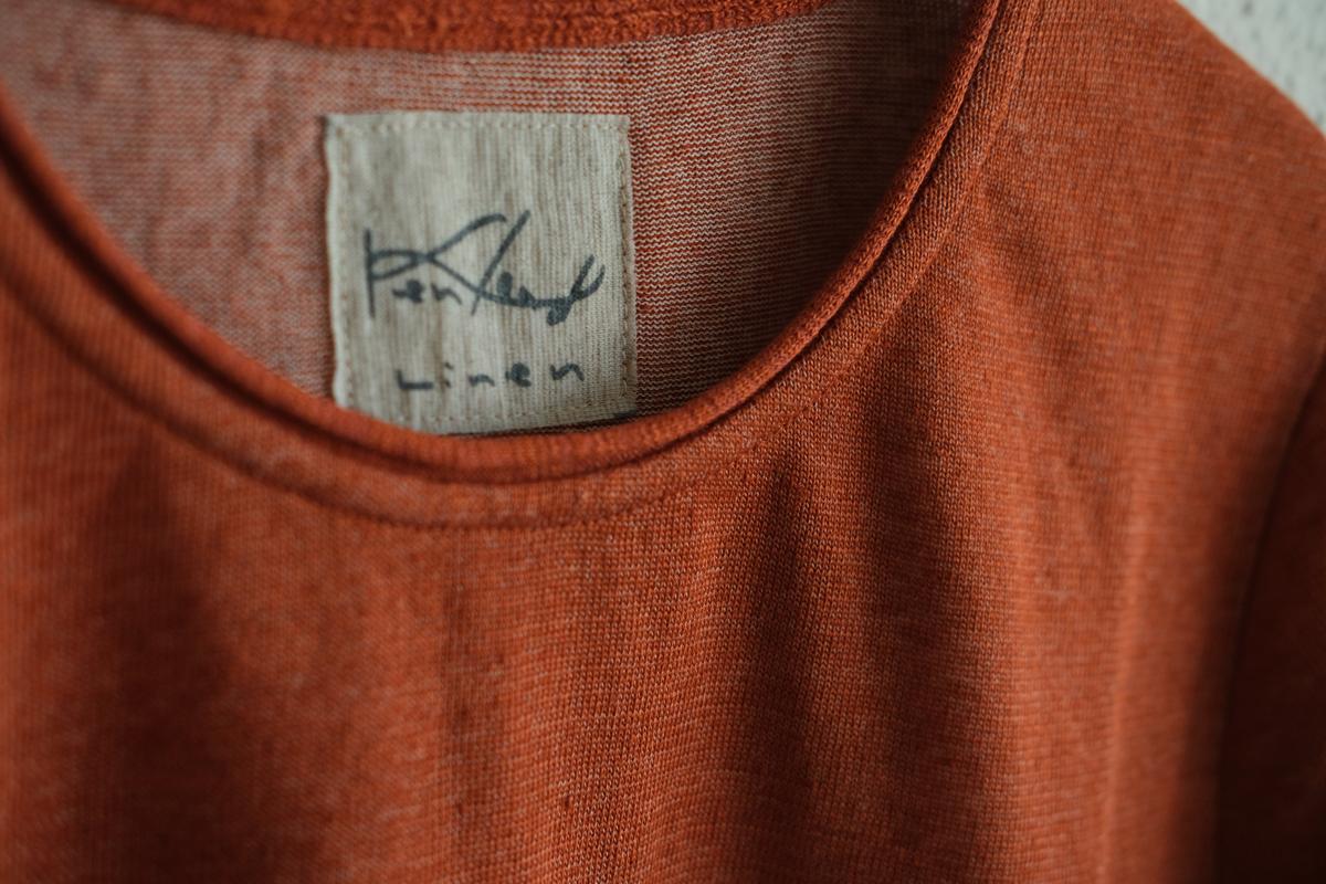 リネンキュプラ半袖プルオーバー｜レディース｜ヒイロオレンジ