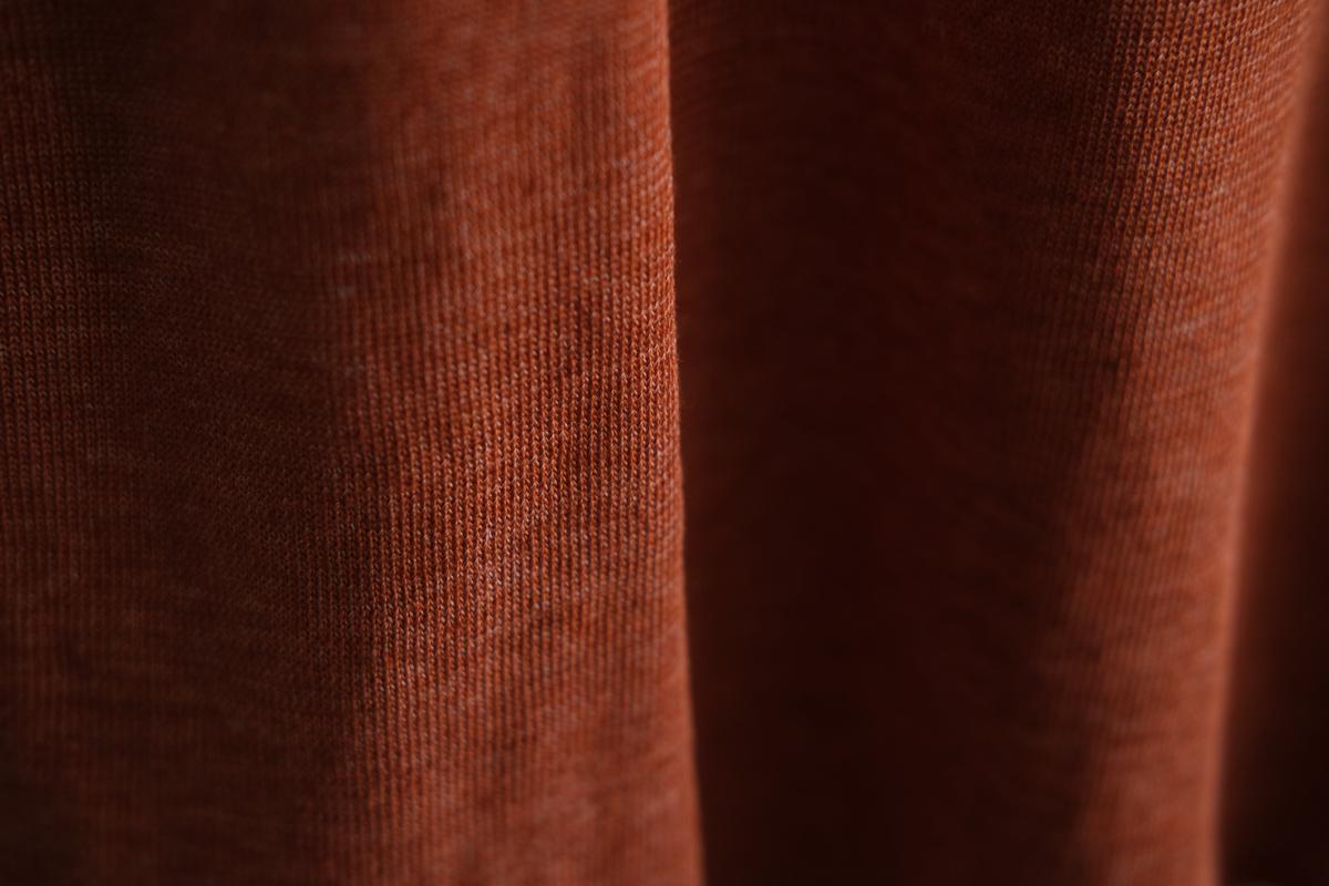 リネンキュプラ半袖プルオーバー｜レディース｜ヒイロオレンジ