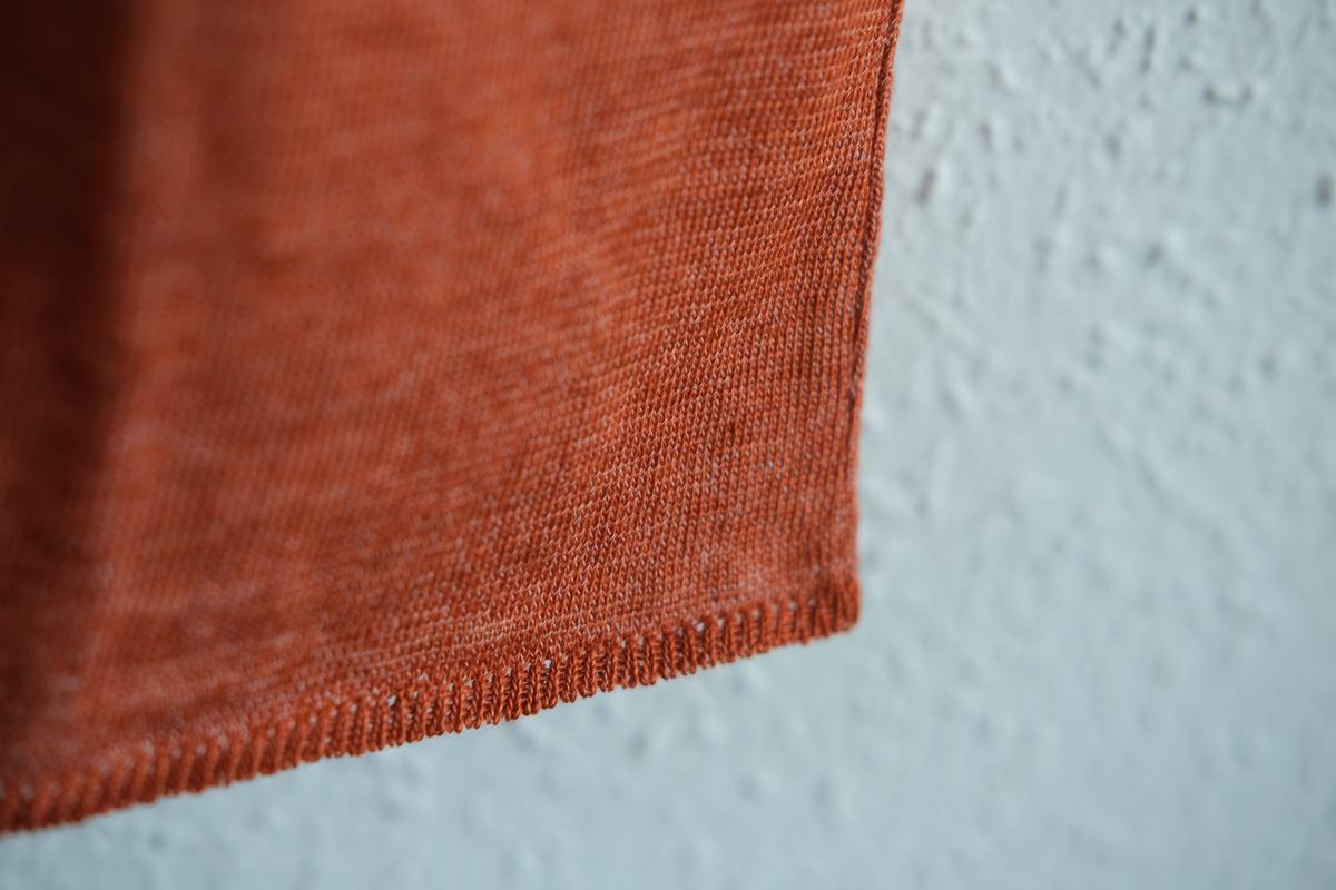 リネンキュプラ半袖プルオーバー｜レディース｜ヒイロオレンジ