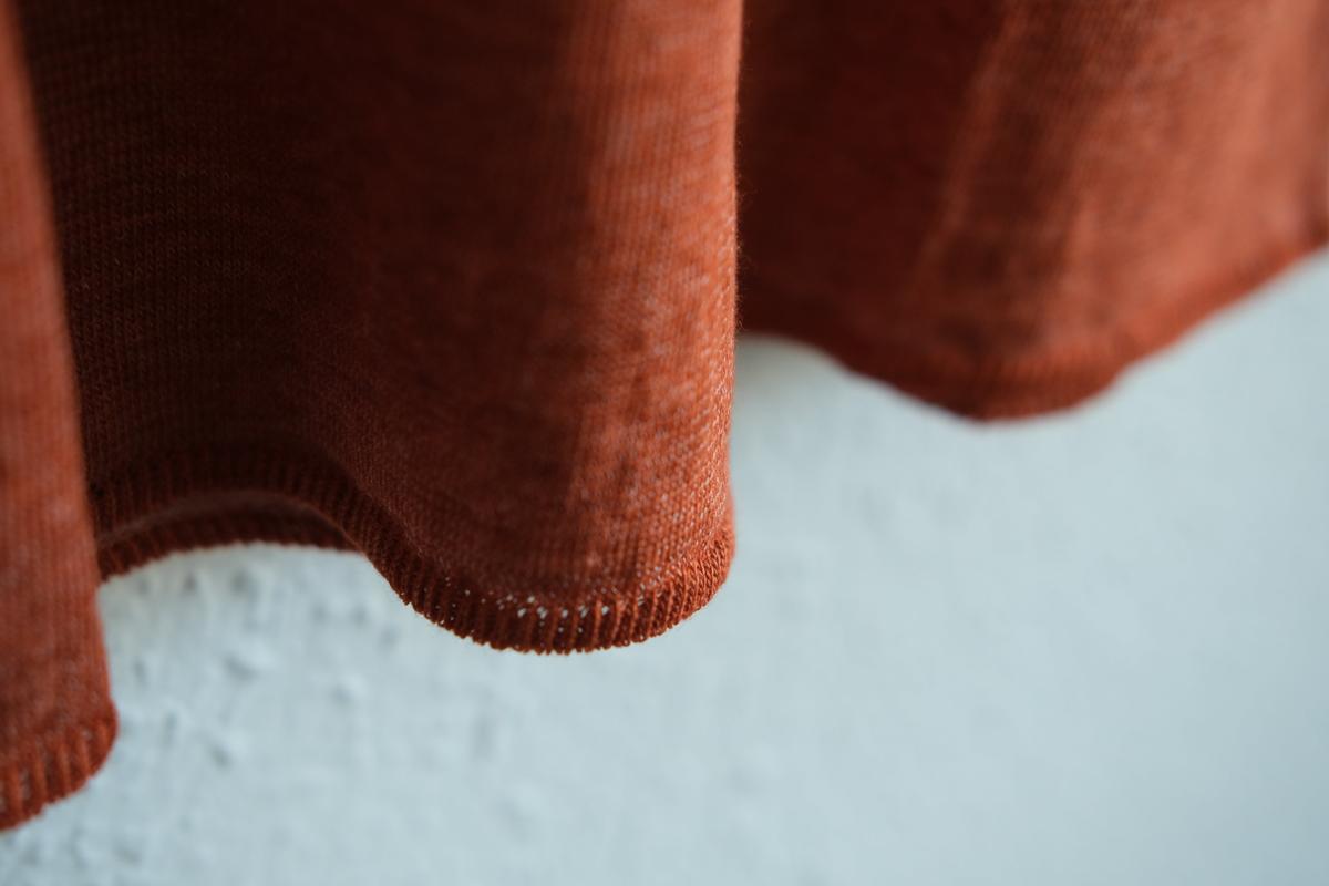 リネンキュプラ半袖プルオーバー｜レディース｜ヒイロオレンジ