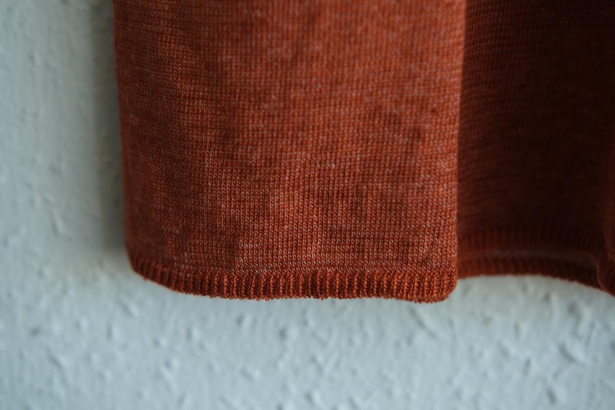 リネンキュプラ半袖プルオーバー｜レディース｜ヒイロオレンジ