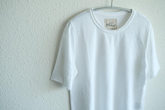 リネンキュプラ半袖プルオーバー｜レディース｜白