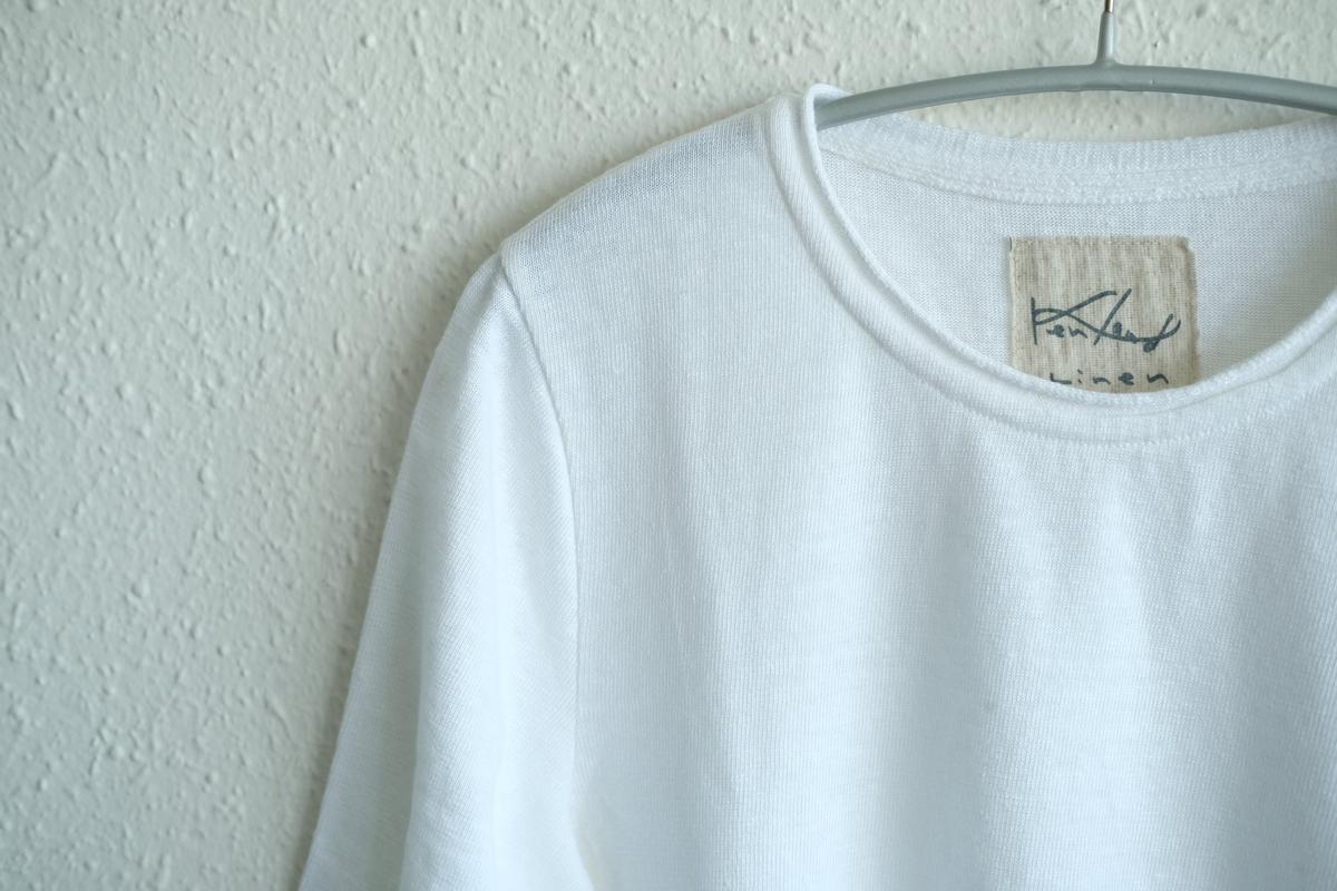 リネンキュプラ半袖プルオーバー｜レディース｜白