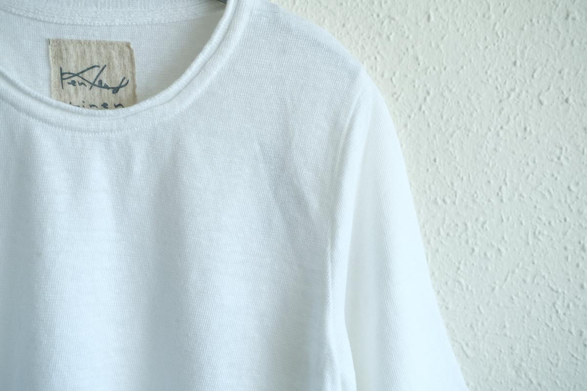 リネンキュプラ半袖プルオーバー｜レディース｜白