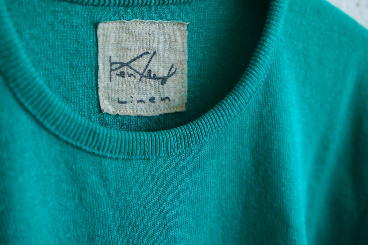 リネンニット 7分袖プルオーバー｜レディース｜ショットグリーン