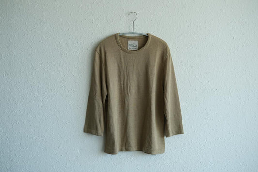 リネンニット 7分袖プルオーバー｜レディース｜白茶