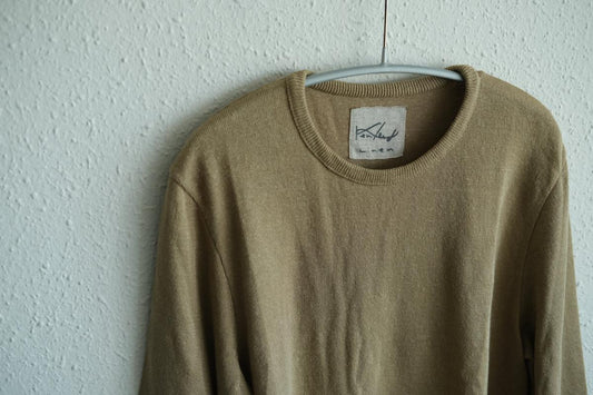 リネンニット 7分袖プルオーバー｜レディース｜白茶