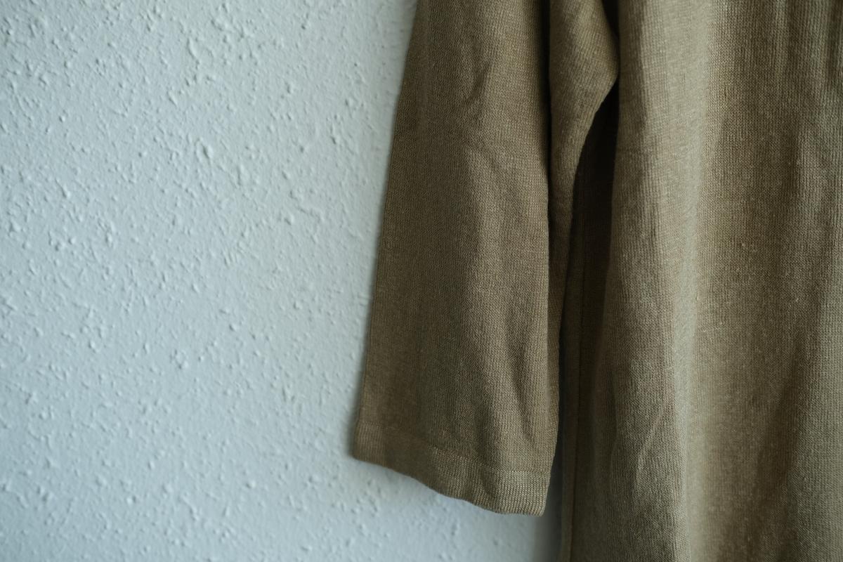 リネンニット 7分袖プルオーバー｜レディース｜白茶