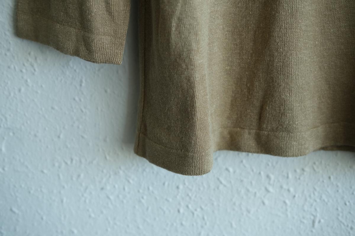 リネンニット 7分袖プルオーバー｜レディース｜白茶