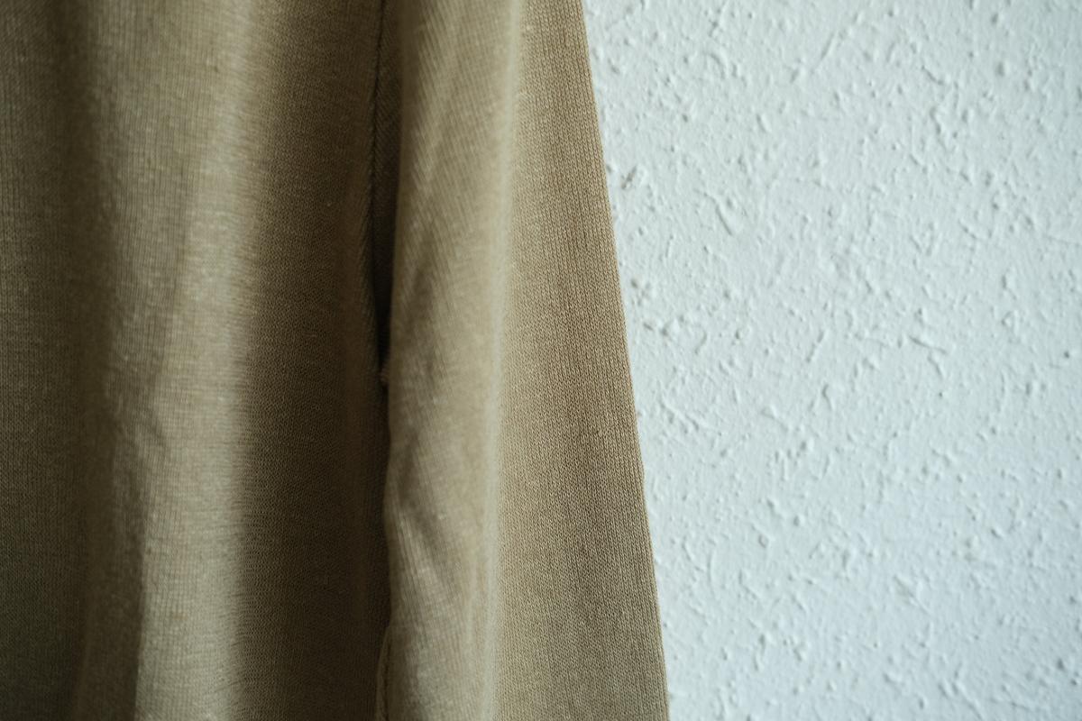 リネンニット 7分袖プルオーバー｜レディース｜白茶