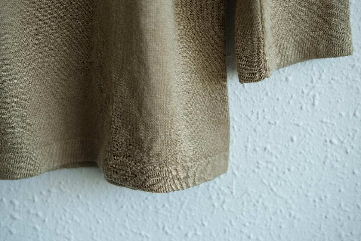 リネンニット 7分袖プルオーバー｜レディース｜白茶