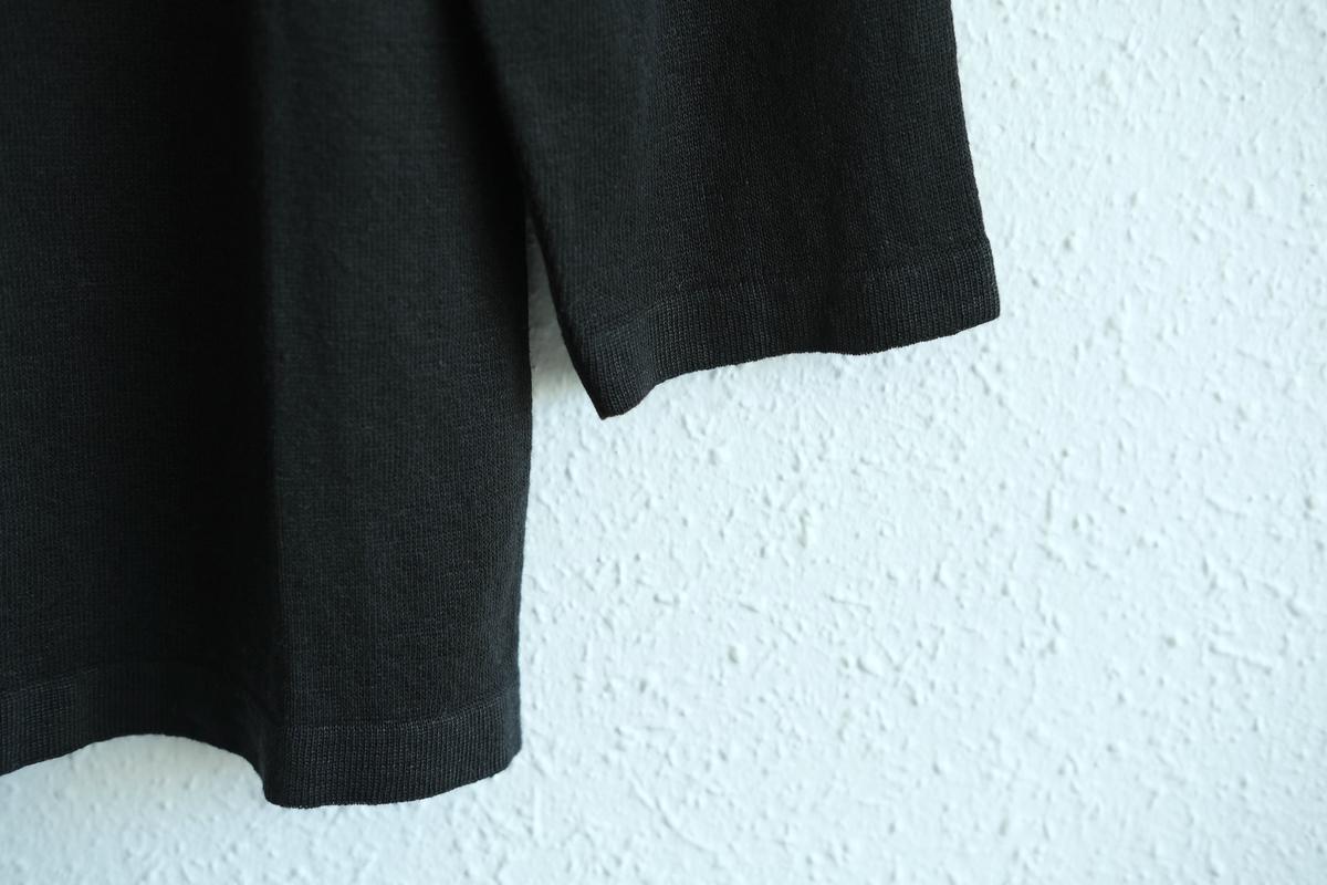 リネンニット 7分袖プルオーバー｜レディース｜黒