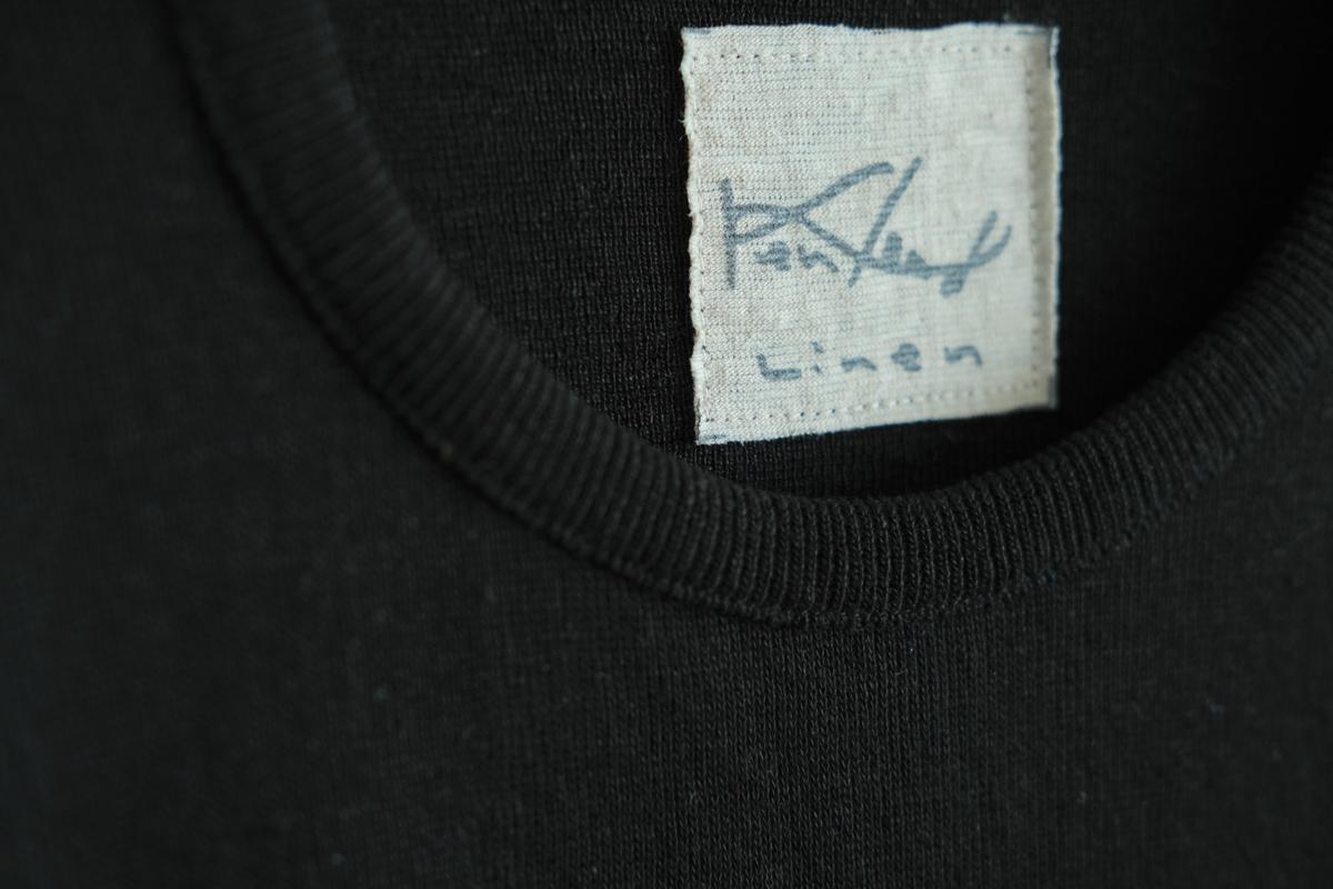 リネンニット 7分袖プルオーバー｜レディース｜黒