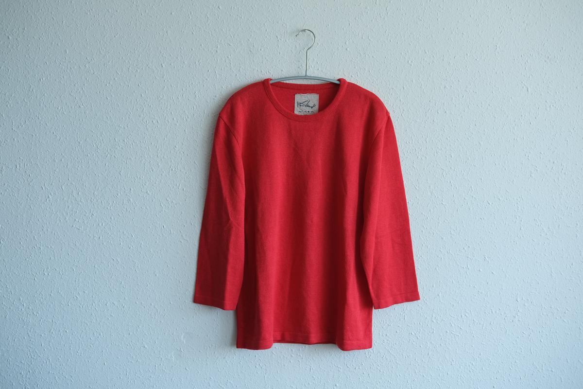 リネンニット 7分袖プルオーバー｜レディース｜スカーレット