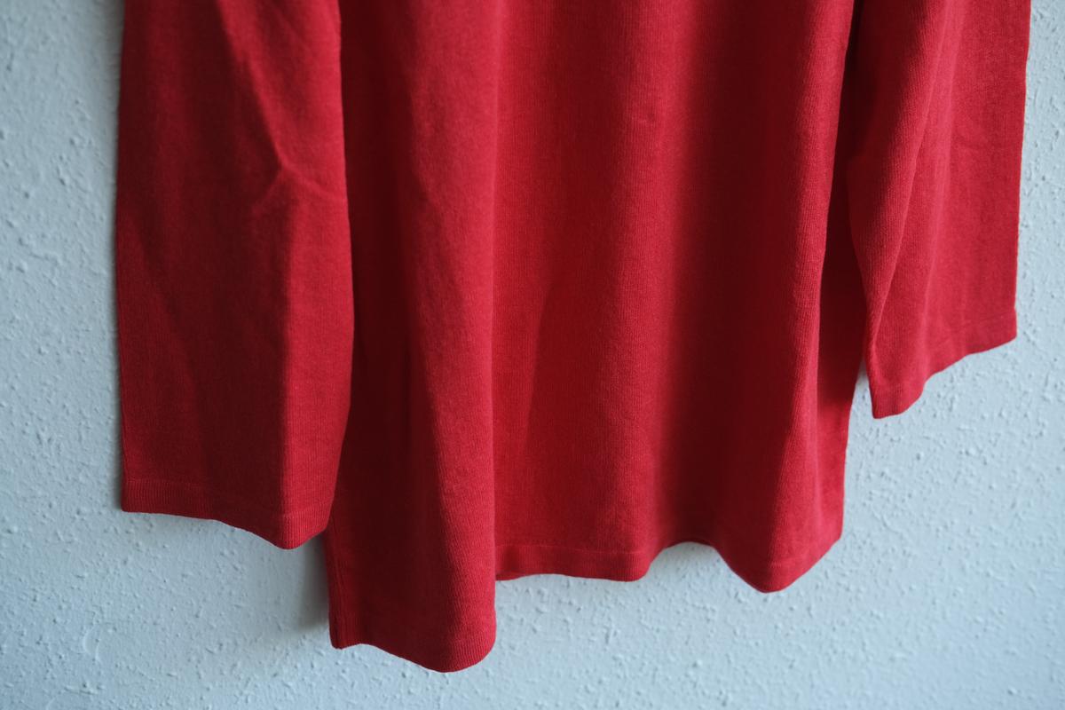 リネンニット 7分袖プルオーバー｜レディース｜スカーレット