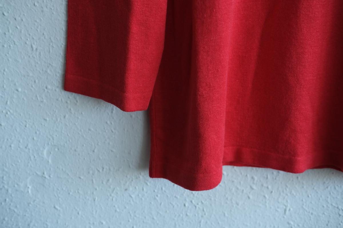 リネンニット 7分袖プルオーバー｜レディース｜スカーレット