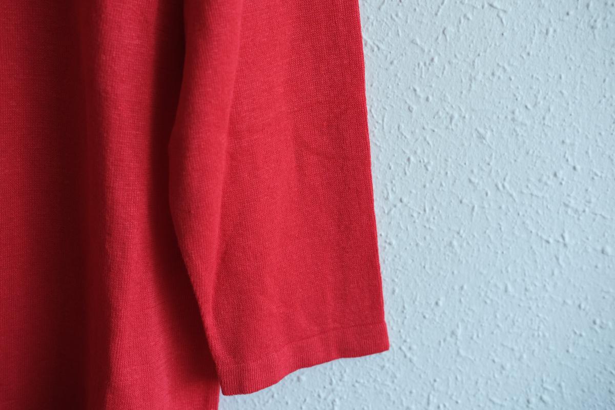 リネンニット 7分袖プルオーバー｜レディース｜スカーレット