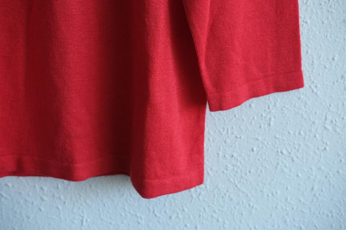 リネンニット 7分袖プルオーバー｜レディース｜スカーレット