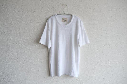 リネンニット半袖プルオーバー|ユニセックス|白