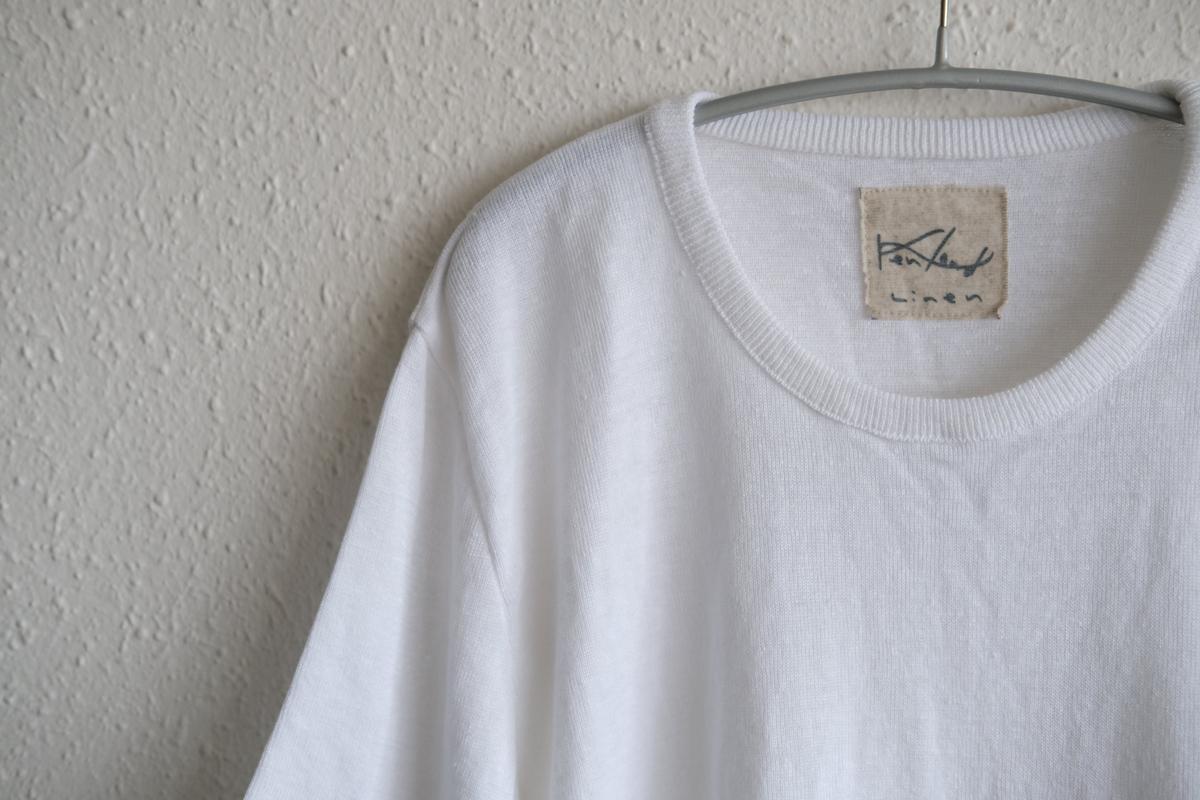 リネンニット半袖プルオーバー｜ユニセックス｜白