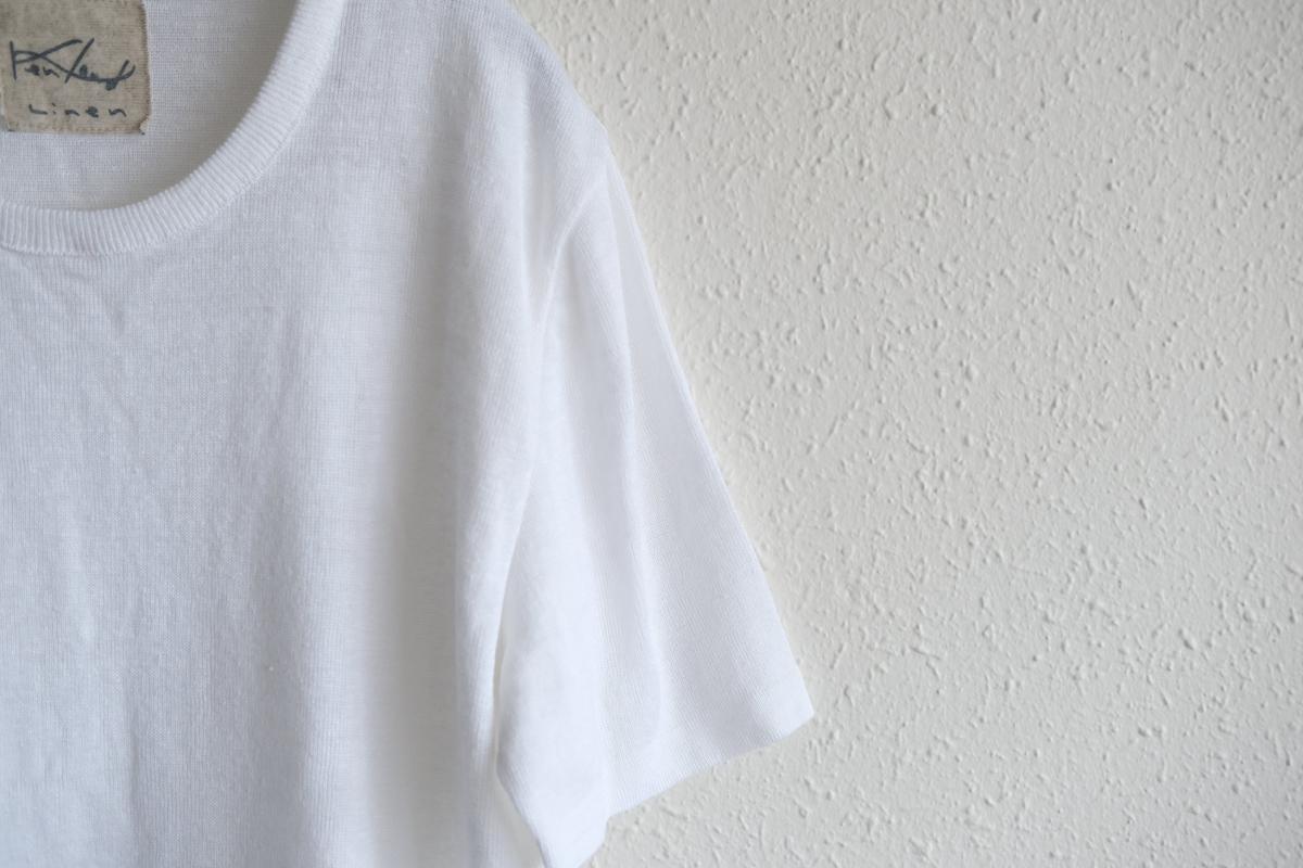 リネンニット半袖プルオーバー｜ユニセックス｜白