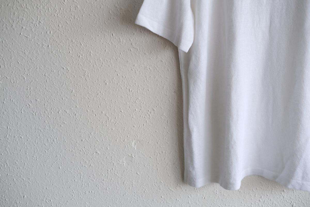 リネンニット半袖プルオーバー｜ユニセックス｜白