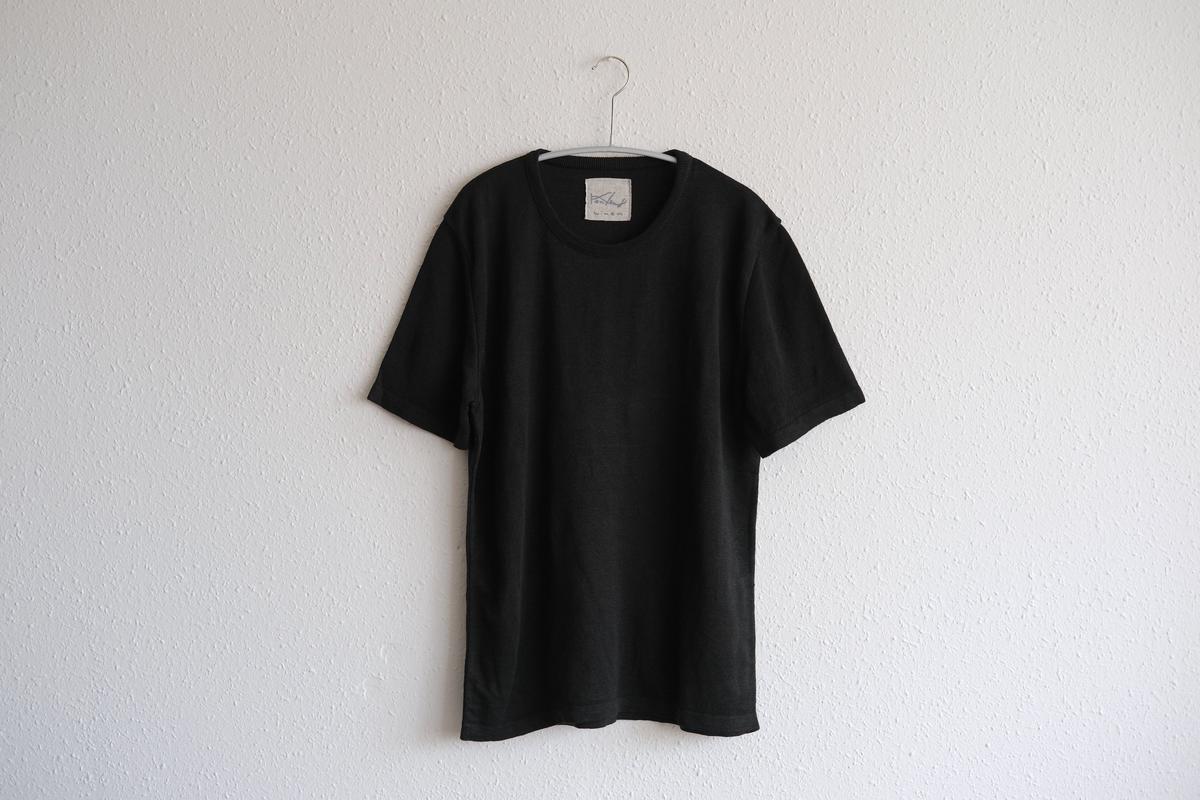 リネンニット半袖プルオーバー｜ユニセックス｜黒