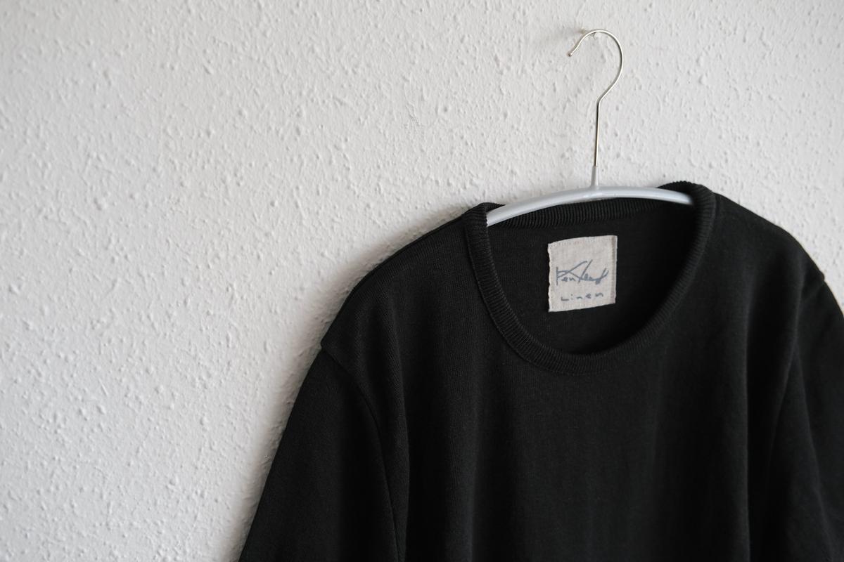 リネンニット半袖プルオーバー｜ユニセックス｜黒