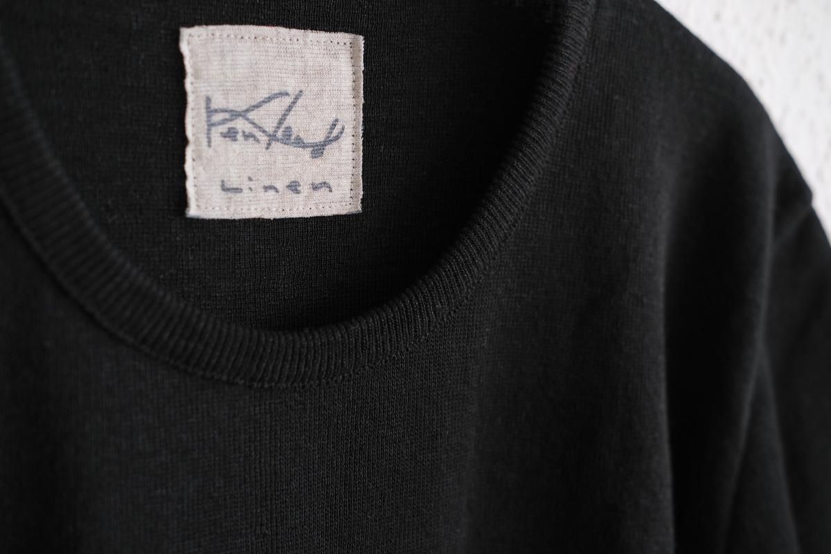 リネンニット半袖プルオーバー｜ユニセックス｜黒