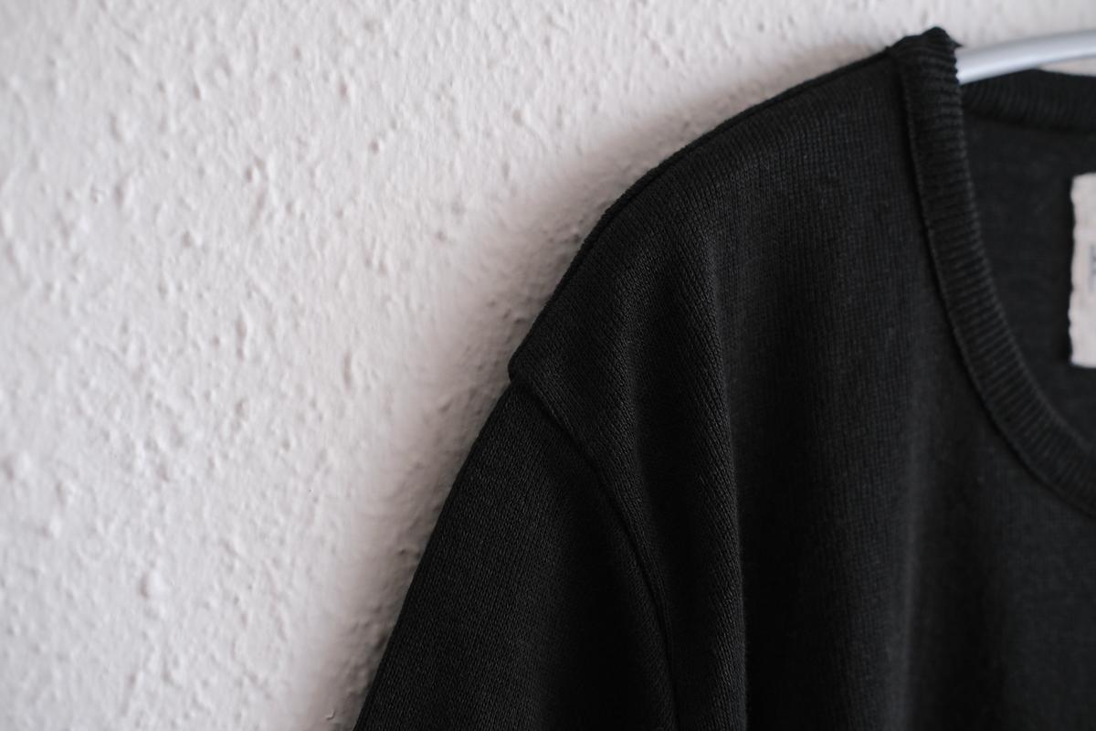 リネンニット半袖プルオーバー｜ユニセックス｜黒